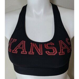Victoria's Secret PINK Kansas Jayhawks KU Ultimate Sports Bra Black/Red Size M